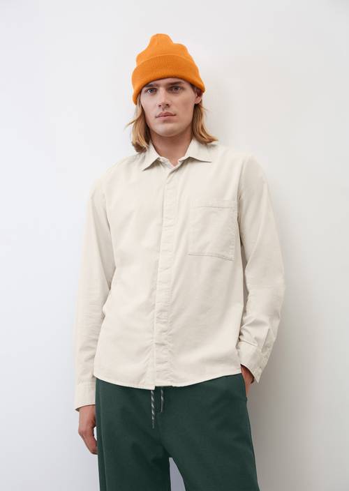 Regular long sleeve shirt gray silk in front view