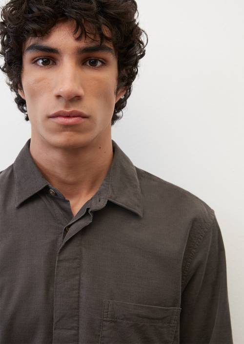 Regular long sleeve shirt midnight oil in detail view