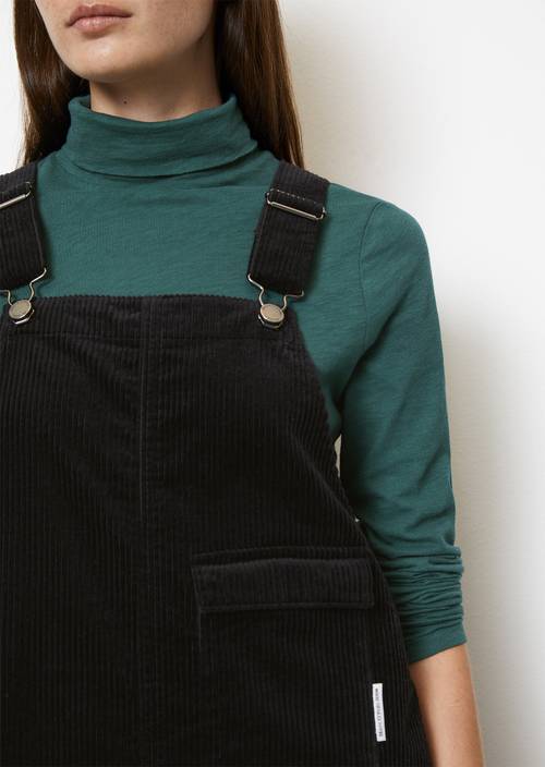 Cord-Latzkleid regular black in Detailansicht