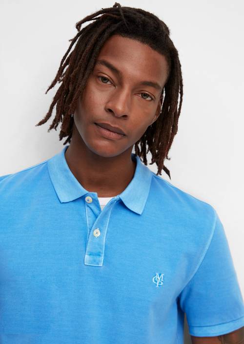 Kurzarm-Poloshirt Piqué azure blue - Produkt Bild 2
