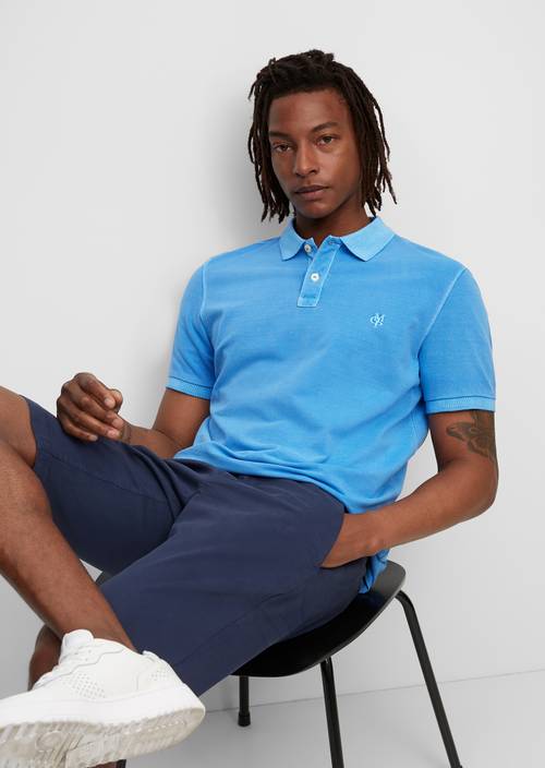 Kurzarm-Poloshirt Piqué azure blue - Produkt Bild 1